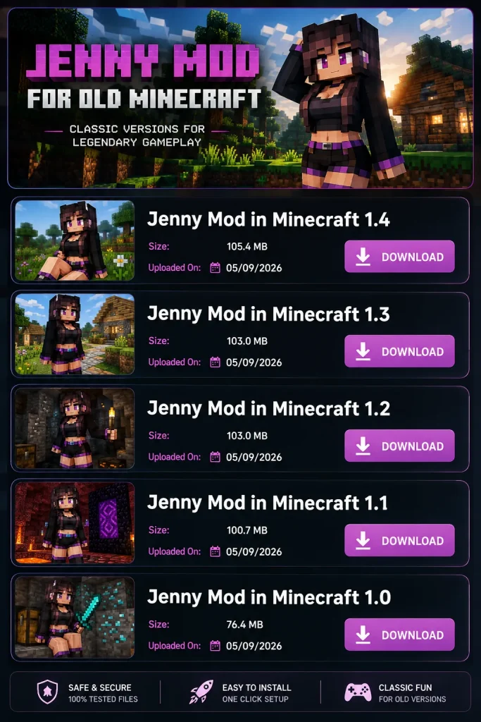 Jenny Mod for Old Minecraft
